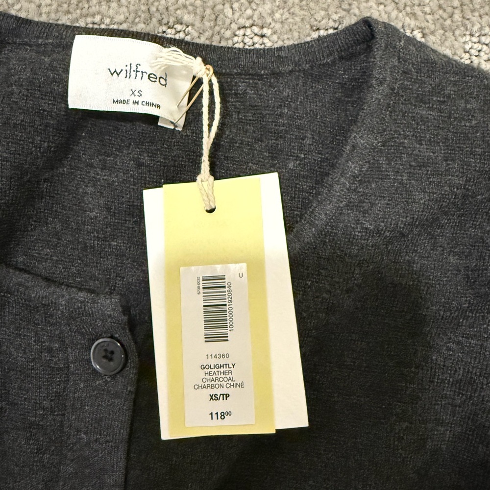 Aritzia Wilfred Dark Gray Button-Up Sweater